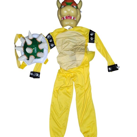 Spirit Halloween Kids Mario Bros Bowser Deluxe Costume with inflatable shell 7-8 - Picture 3 of 10